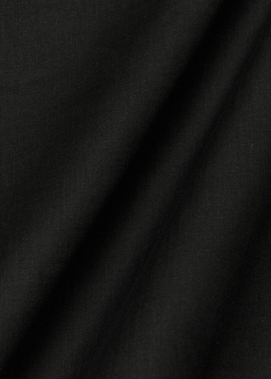 1 Yard Lightweight Black Linen Fabric Flat Solid 58 Inches Wide for Apparel and Crafts